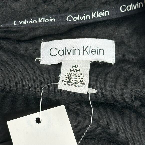 NWT Calvin Klein Black Sherpa Fleece Teddy Jacket Full Zip Womens Size Medium M - Picture 8 of 12